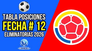 ASÍ VA ⚽🎖️ POSICIONES ELIMINATORIA SUDAMERICANA MUNDIAL 2026  JUGADA LA FECHA 12 [upl. by Dihsar]