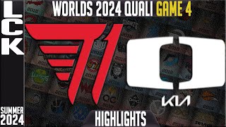 T1 vs DK Highlights Game 4  LCK Worlds 2024 Qualifier  T1 vs Damwon KIA G4 [upl. by Spector818]