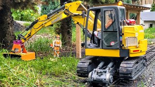 Vegetation clearing around railway RC excavator RailRoad Case CX85RR AMT Group [upl. by Eillam769]