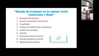 webinar Manejo de reclamos en la cadena textil confección y moda [upl. by Gregorio924]