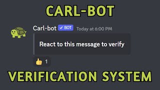 How To Setup a Discord Verification System With Carlbot 2023 [upl. by Akehsar169]