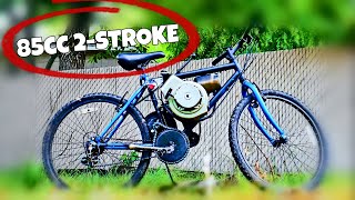 2stroke 85cc motorized bicycle Motorised bike in action [upl. by Anertac253]