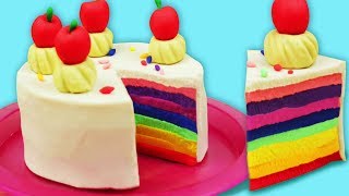 Learn How To Make Colorful Rainbow PlayDoh Cake amp Cupcakes  Amazing Playdoh Activities For Children [upl. by Rhodie]