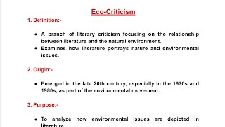 What is Eco Criticism  Eco Criticism kya hai  literary Criticism  Eco Criticism [upl. by Naujud768]