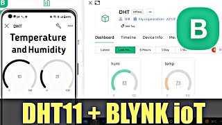 Blynk ioT  Temperature and Humidity Monitoring using DHT11 Sensor and Blynk IoT [upl. by Carlie]