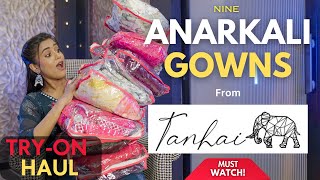 Trendy Designer ANARKALI GOWN from an Instagram page Tanhai 😍 Tryon  honest review  gimaashi [upl. by Eyram]