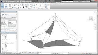 BIM  Revit Adaptive Component 04A Modeling Tensile Fabric Structure l Canopy [upl. by Ahtis860]