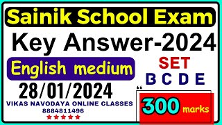 sainik school entrance exam key answer 2024 class 6th in English medium series  BCD [upl. by Steinberg709]