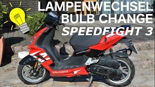 Peugeot Speedfight 3 Lampenwechsel  How to change the headlight lamp  beam light bulb lamp [upl. by Niraj]