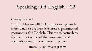 Speaking Old English  22 [upl. by Hayden]