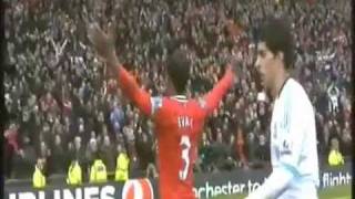 Patrice Evra boosting and celebrates in front of Luis Suarez [upl. by Rabi]