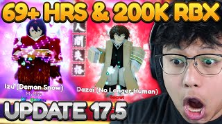 I SPENT 69 HOURS amp 200000 ROBUX FOR THE BUNGO STRAY DOGS UNITS  Anime Adventures [upl. by Josefa]