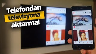 Telefon ekranını televizyona yansıttık Telefonu televizyona bağlama [upl. by Naujad407]