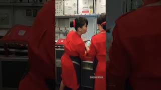 🌯✈️ Stewardesses replace remaining food on Airplane airlines airhostess destinationbharat flight [upl. by Yanetruoc979]