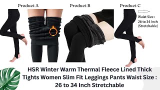 HSR Winter Warm Thermal Fleece Lined Thick Tights Women Slim Fit Leggings Pants [upl. by Hale]