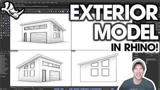 Getting Started with Rhino Part 4  Creating an EXTERIOR MODEL [upl. by Enerehs55]