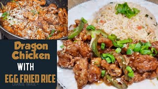 Dragon chicken with fried rice  Restaurant style dragon chicken with egg fried rice [upl. by Evaleen]