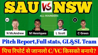 SAU vs NSW Dream11 Prediction SAU vs NSW Dream11 Team Prediction  SAU vs NSW TEAM [upl. by Vite]