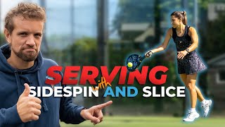 Using SIDESPIN and SLICE on Your PADEL SERVE  ThePadelSchoolcom [upl. by Arihsa943]