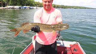 Pewaukee Lake Northern Pike and Bass Fishing [upl. by Jamel997]