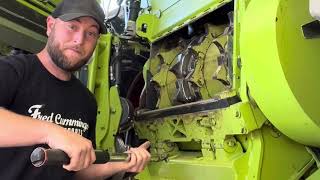 Installing shear bar and knifes on claas 990 💪 [upl. by Yorztif]