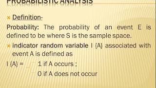 Probabilistic analysis and Amortized analysis [upl. by Halet]