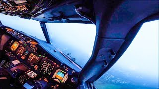 Turbulent Bad Weather Cockpit Landing  Boeing 737800 [upl. by Fleischer544]