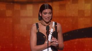 Dua Lipa Wins Best New Artist  2019 GRAMMYs Acceptance Speech [upl. by Gradey]