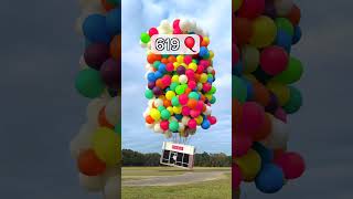 How many balloons 🎈🎈 to make a store 🏬 fly  mrbeast mrbeastshorts magicballoons balloontime [upl. by Yenhpad675]