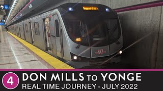 🚇 Toronto Transit Commission  Real Time Journey  Line 4  Don Mills to Yonge [upl. by Mishaan328]