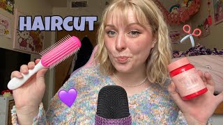 ASMR chaotic haircut roleplay but why am i british hesitation inaudible whispering snipping ✂️💗 [upl. by Teeniv]