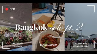 BACK IN BANGKOK VLOG Singapore layover what to eat at Changi Airport Travel Guide [upl. by Harihat886]