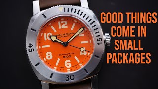 Good Things Come in Small Packages  1000m Saturation Diver 39mm Nivada Grenchen Depthmaster Orange [upl. by Scopp594]