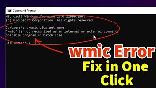 FIX wmic is not recognized as an internal or external command operable program or batch file [upl. by Shannah909]