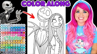 Color a Nightmare Before Christmas Jack amp Sally Halloween Picture With Me  COLOR ALONG WITH KIMMI [upl. by Aicirtan]