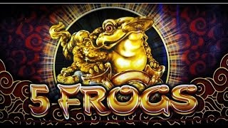 Aristocrat Technologies  5 Frogs Slot SUPER FEATURE Bonus NEW GAME [upl. by Rauch810]