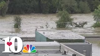 Downtown Newport evacuated after dam failure in Waterville NC [upl. by Sutsuj]