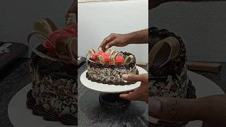 choco almond heart shape cake design [upl. by Aihseit]