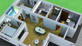 3 Bedroom Budget House design  1200 sq ft  Single Floor House [upl. by Enyamart]