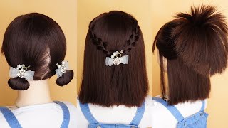 5 Peinados Para Cabello Corto Elegantes  Peinados Faciles Y Rapidos Para Niña Para La Escuela [upl. by Sophey]