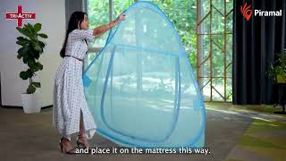 TriActiv Mosquito Bed Net I Steps to open use and fold the net after use [upl. by Halyahs555]