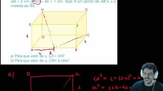 FUVEST  Geometria  No paralelepípedo reto retângulo mostrado na figura [upl. by Chuipek]