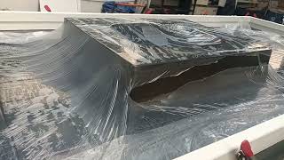 Corian solid surface vacuum forming with membrane vacuum press thermoforming machine hot air oven [upl. by Rajiv]