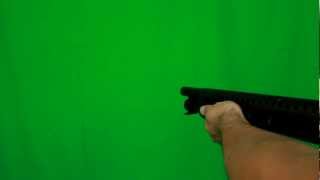 shotgun pulling out realoading and shooting  HD green screen footage [upl. by Maynord]