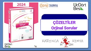 345 AYT Kimya Soru Bankası 2024 Çözümleri  Çözeltiler Orjinal Sorular [upl. by Aenahs]