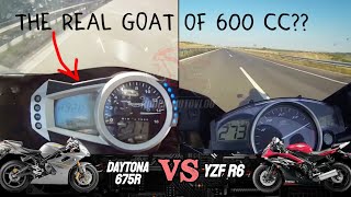 LEGENDS Triumph Daytona 675 2006 🆚️ Yamaha YZF R6 2014  Acceleration amp Top Speed 🔥 [upl. by Nivlem]