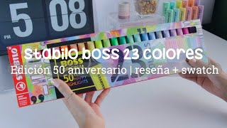 STABILO BOSS 23 Edición 50° Aniversario último lanzamiento en resaltadores  unacraftermás [upl. by Cardew]