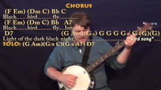 Blackbird The Beatles Banjo Cover Lesson with ChordsLyrics [upl. by Irep]