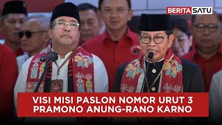 Visi dan Misi Nomor Urut 3 Pramono AnungRano Karno  Beritasatu [upl. by Esilanna261]