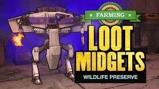 Borderlands 2  Farming the Wildlife Preserve Loot Midgets [upl. by Anirdua579]